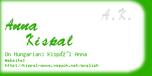 anna kispal business card